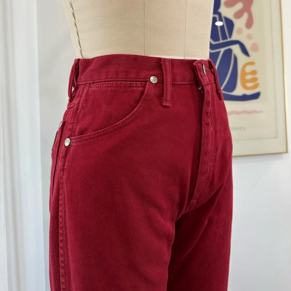 Vintage Wrangler Straight Leg Jeans in Deep Red - Picture 6 of 16